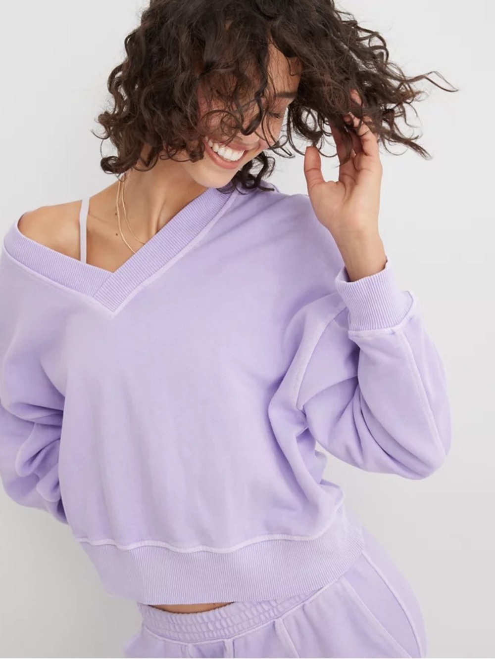 aerie Lavender V-Neck Women's Sweater